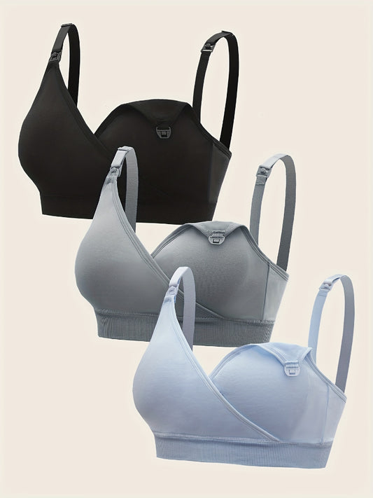3'lü Ultra Konfor Emzirme Sütyeni Seti- Yumuşak, Esnek, Destekleyici