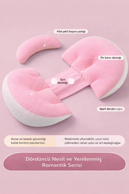 Bel Koruma Destekli Hamile Yastığı + Boyun Yastığı Hediye