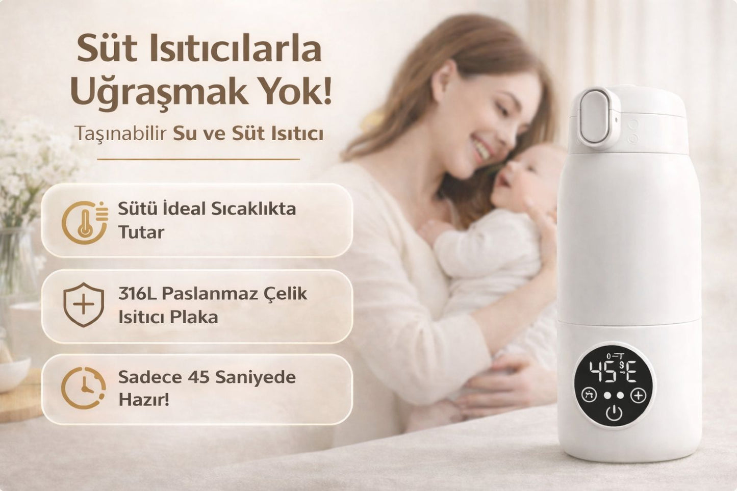 Taşınabilir Su ve Süt Isıtıcı